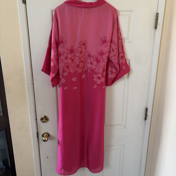 Natori Womens Nightgown Robe S Pink Tropical Floral Lounge Sleep Pajamas Resort - Picture 8 of 12